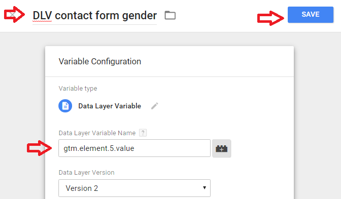 access form field value with a Data Layer Variable in GTM