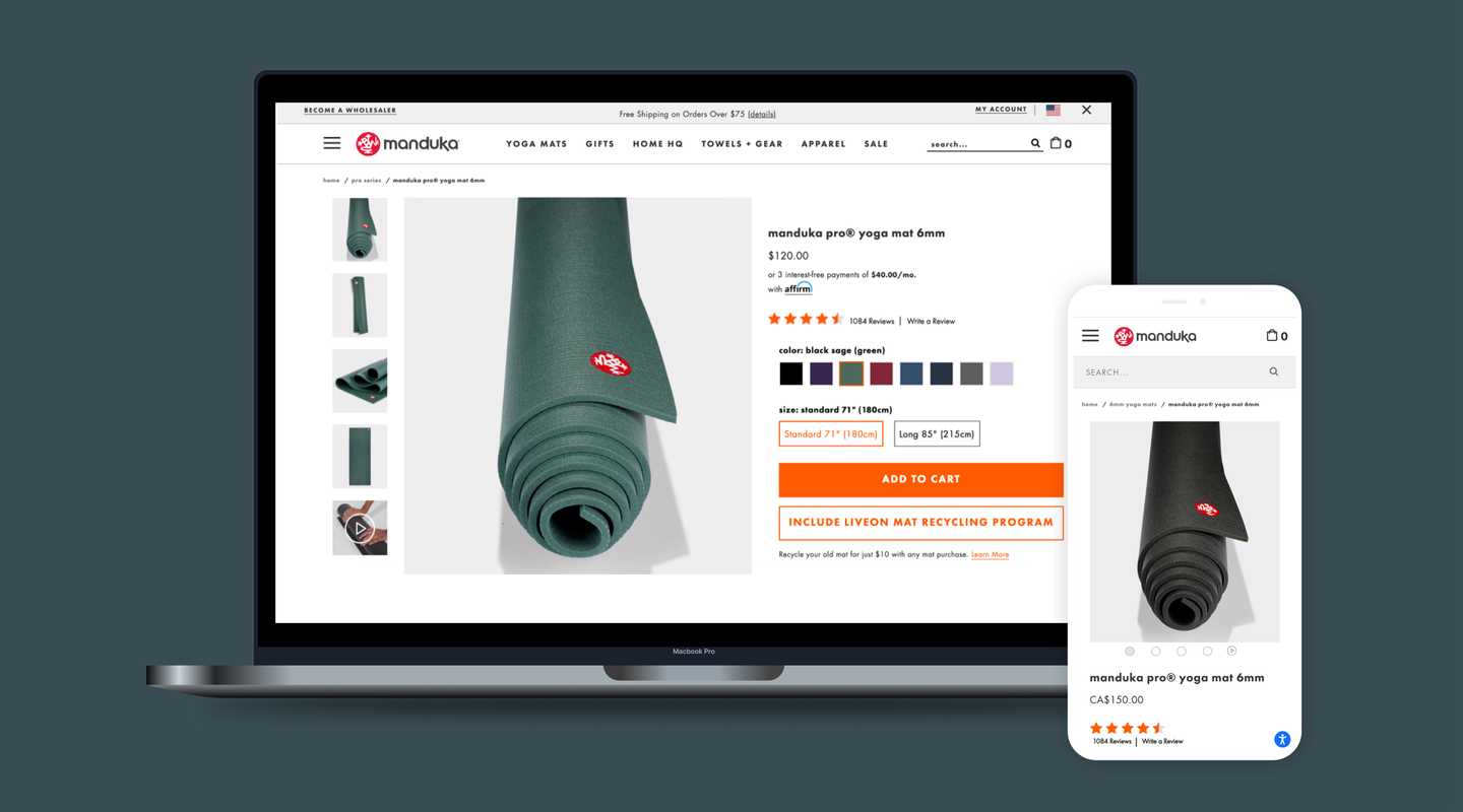 Manduka website shop
