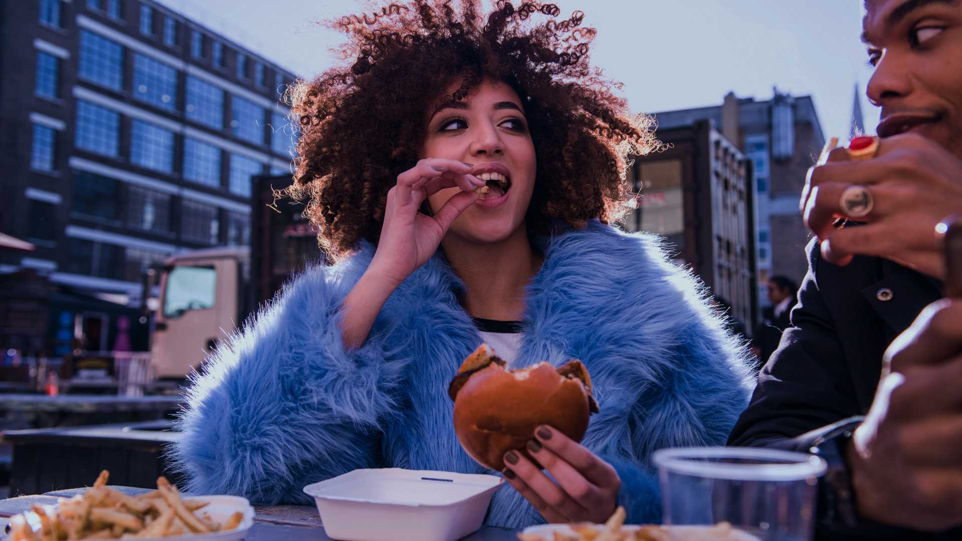 friends eating shake shack fries