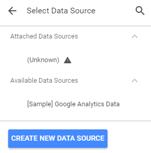 screen grab of how to create a new data source