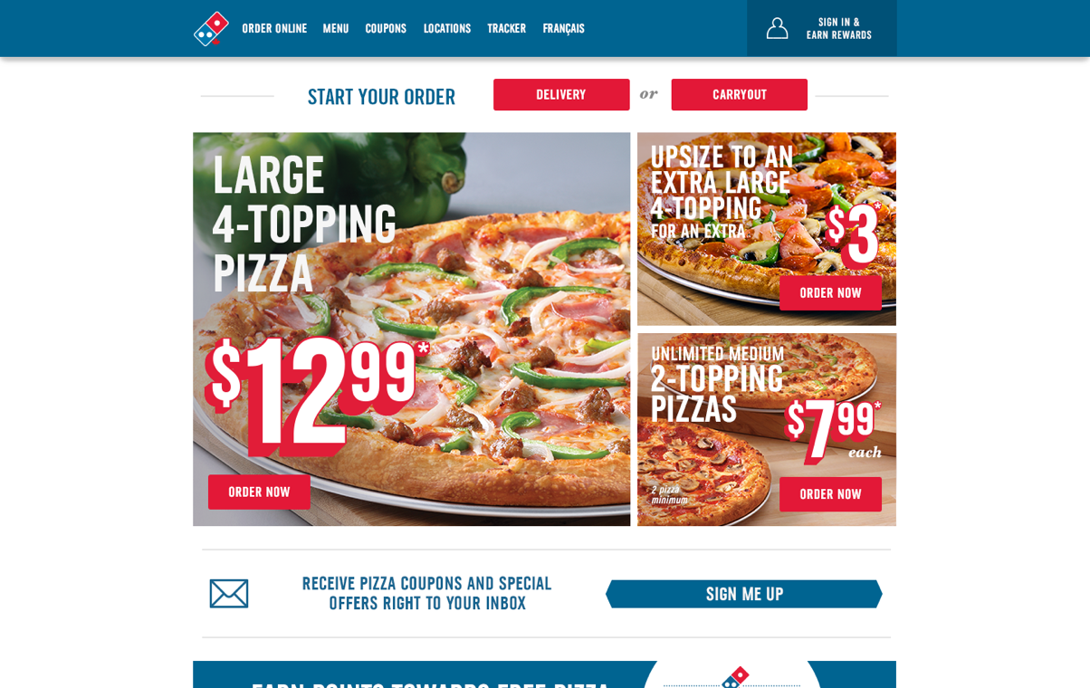 Delivery Dominos Pizza Online Order Near Me