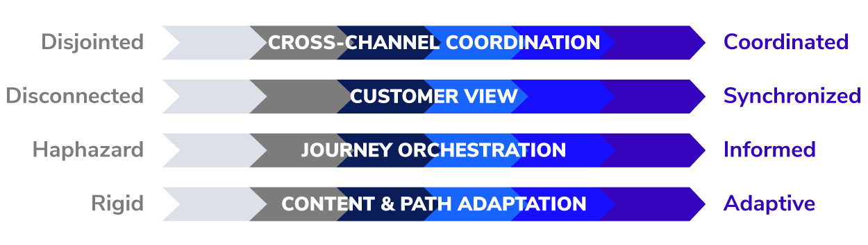 chart illustrating key facets of journey management maturity