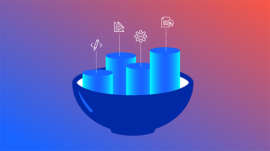 a bowl full of the different ingredients that make up strategy and research as a visual representation