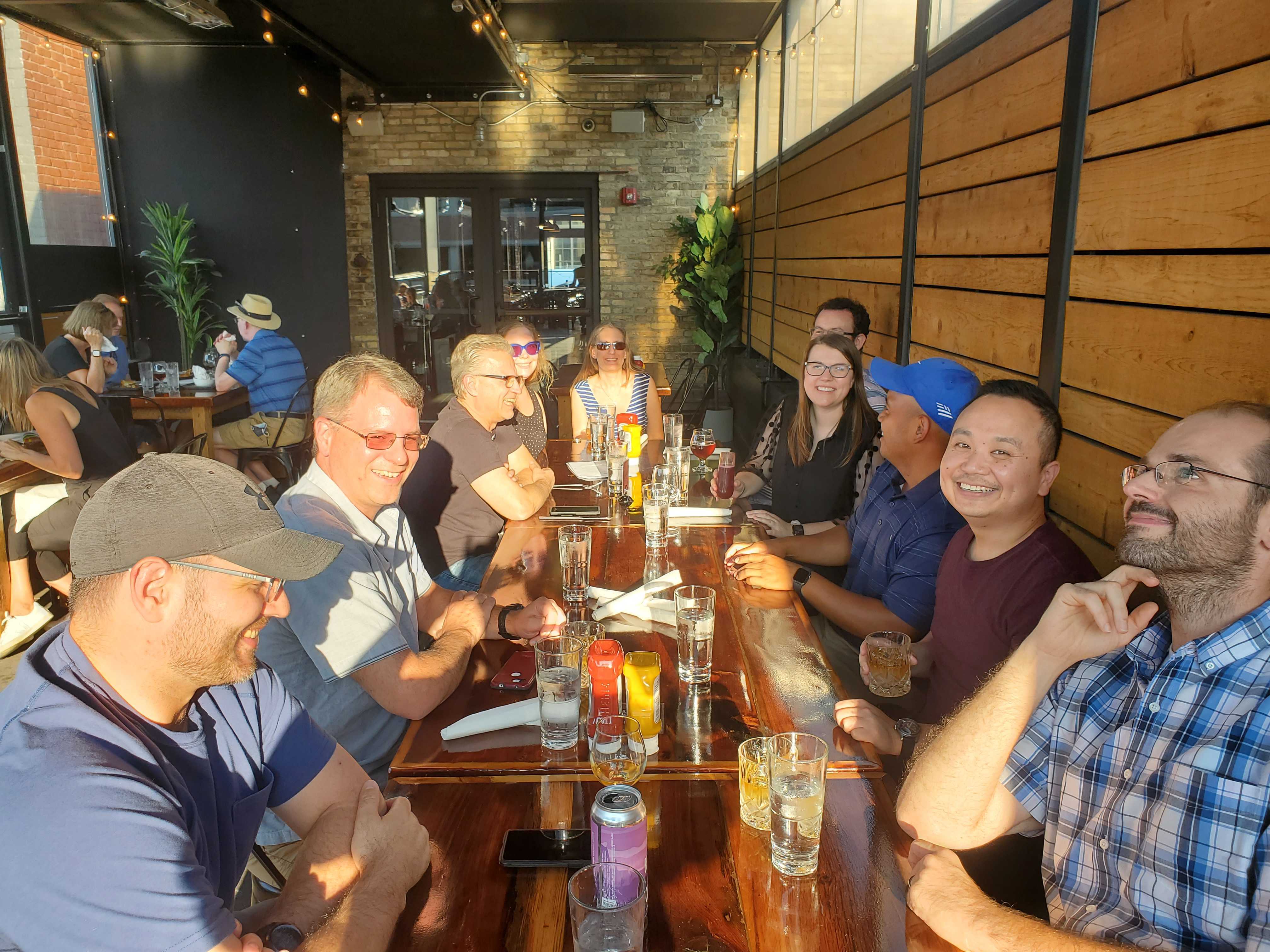 boy coworkers at happy hour