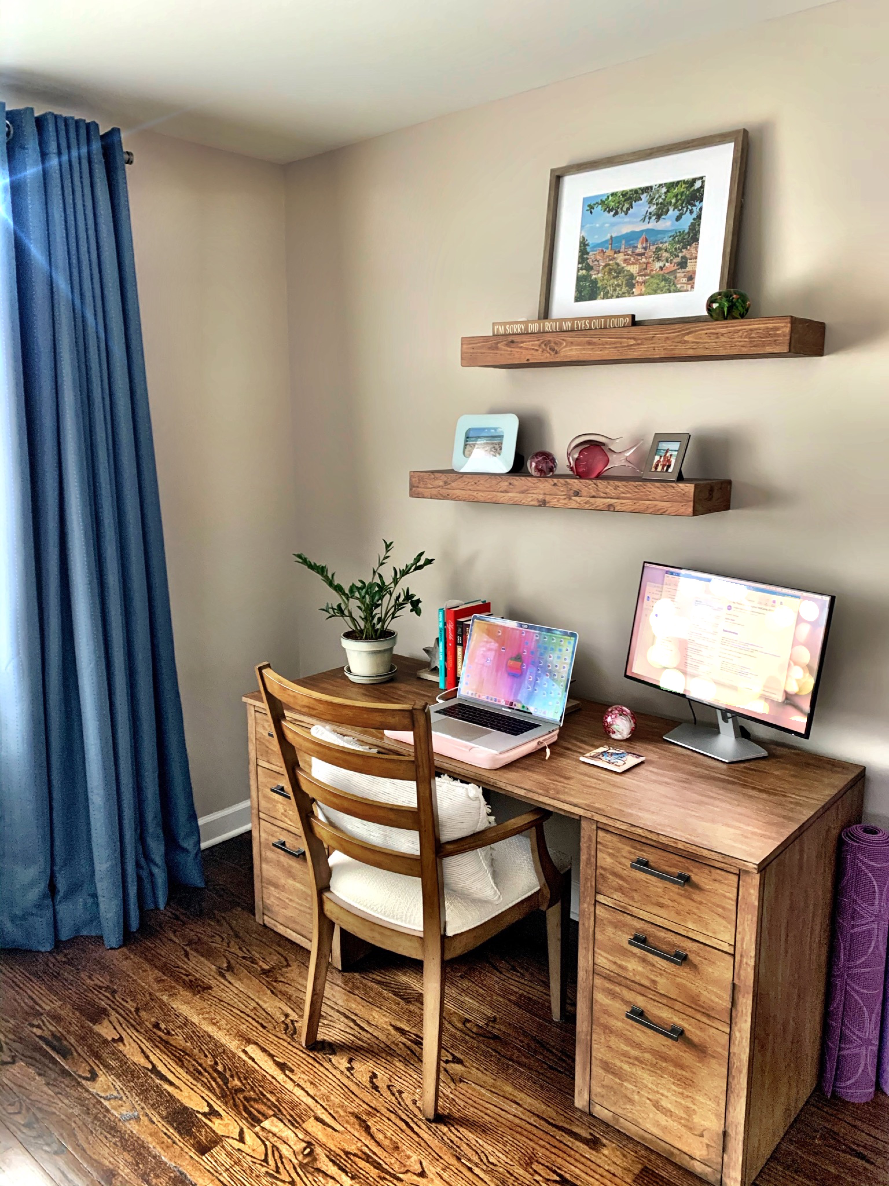 brown desk