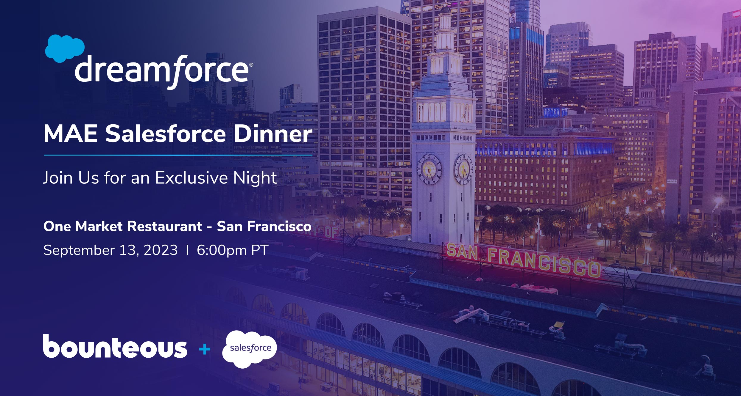 Dreamforce 2023 - MAE Salesforce Dinner