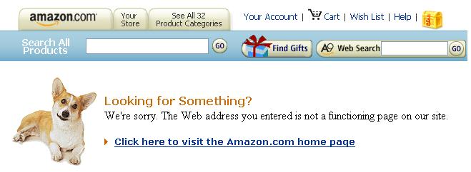 amazon 404 error message page not found