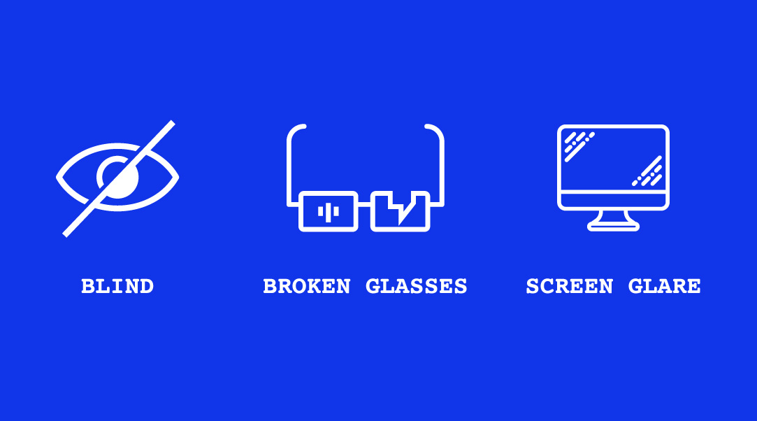 Accessibility Matters: Blind, broken glass, screen glare Accessibility Matters: Blind, broken glass, screen glare