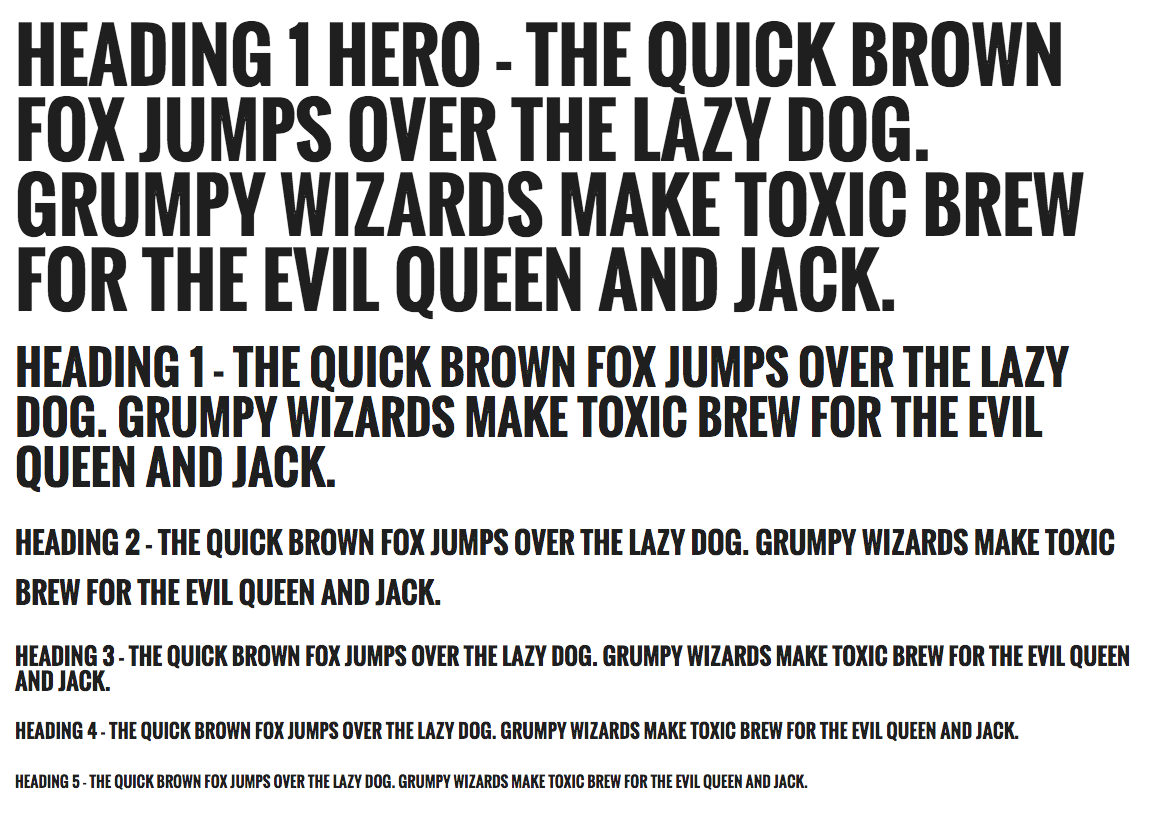 Illustration of multiple variations in text size Illustration of multiple variations in text size