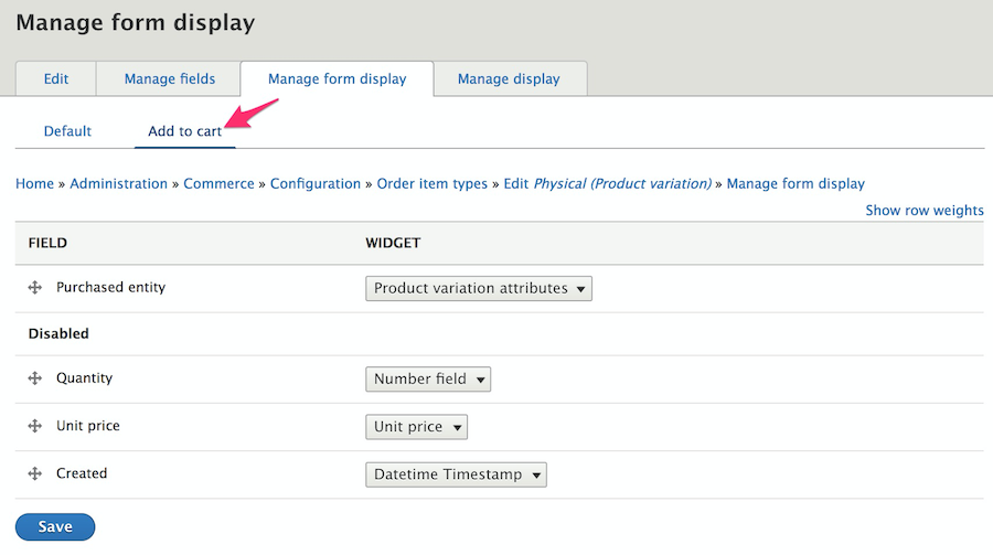 Add-to-Cart Forms Drupal Commerce path to add Add-to-Cart forms