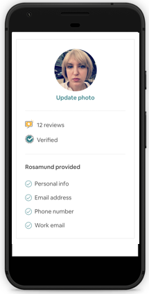 airbnb mobile profile dispalyed