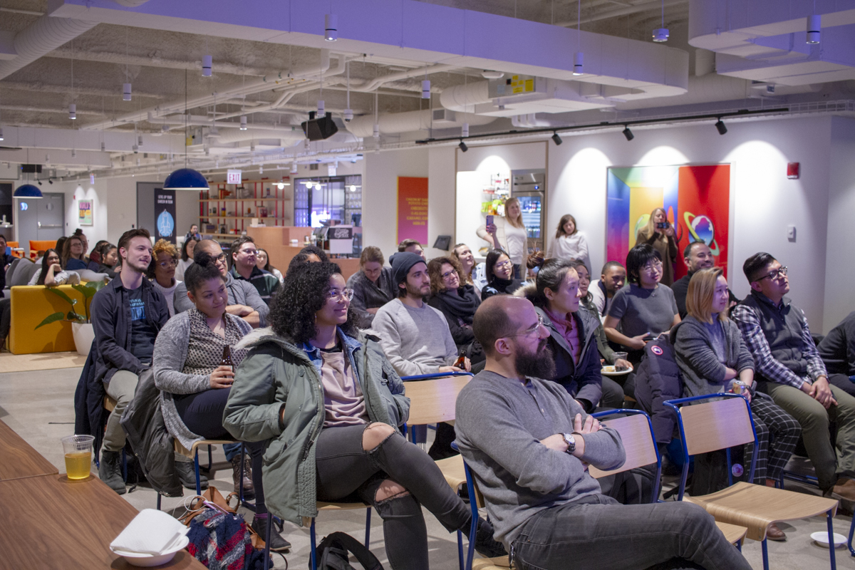 photo of room full of attendees at the Designers of Color in conversation event