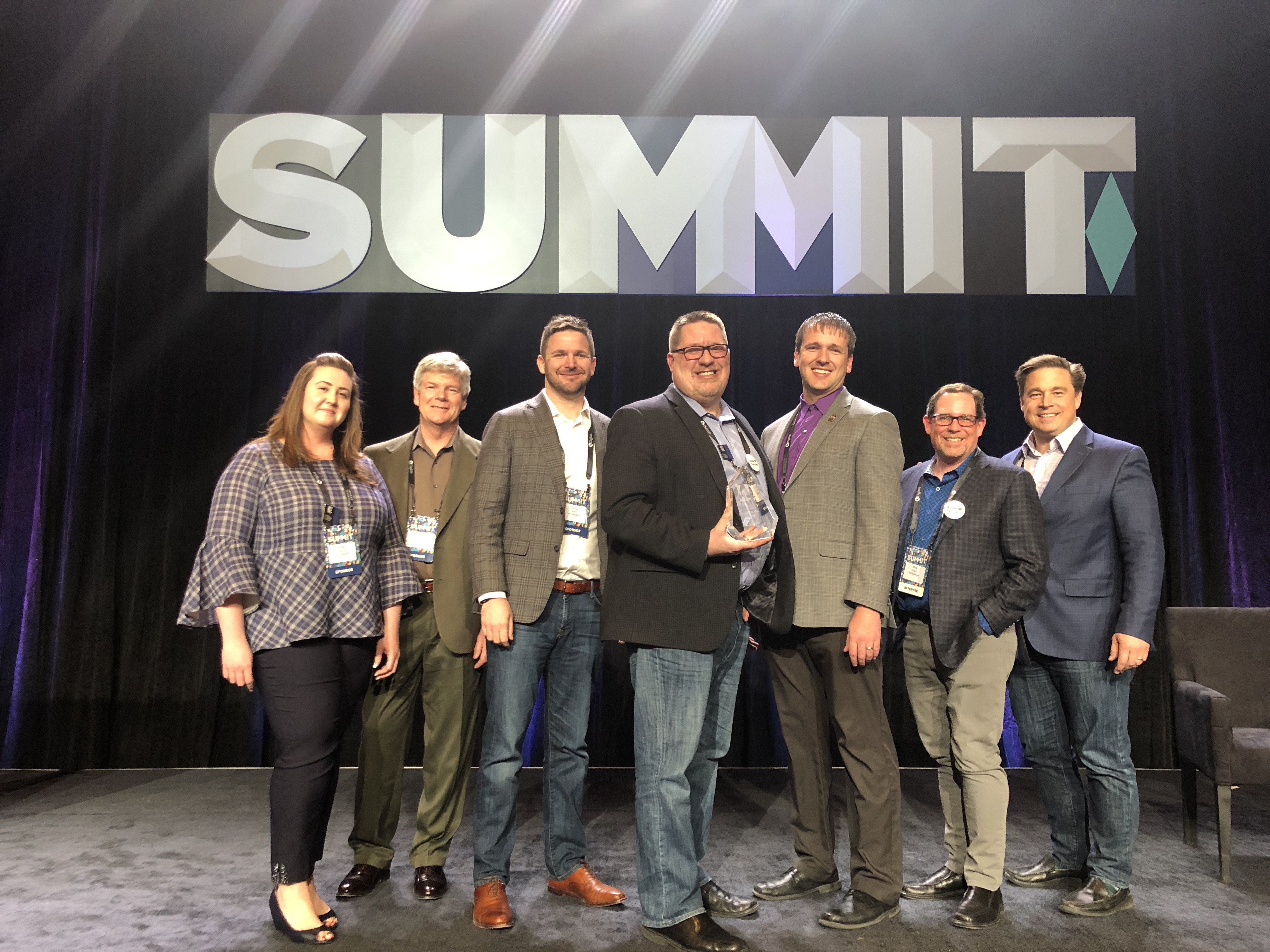 Bounteous team accepting the 2018 Adobe Emerging Partner Award