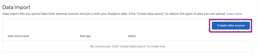 Click the “Create data source” button