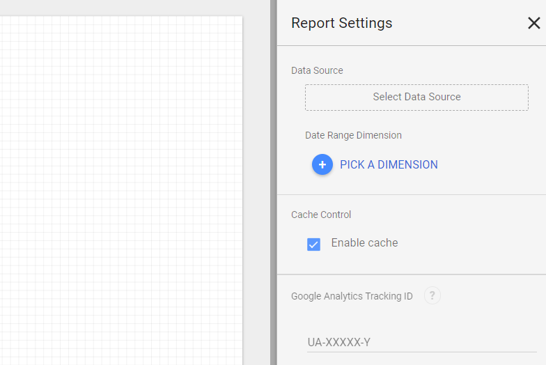 data studio tracking id field