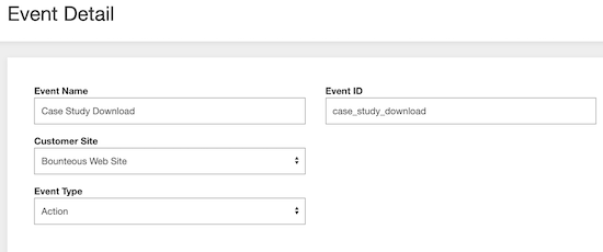 image showing event details in Acquia lift