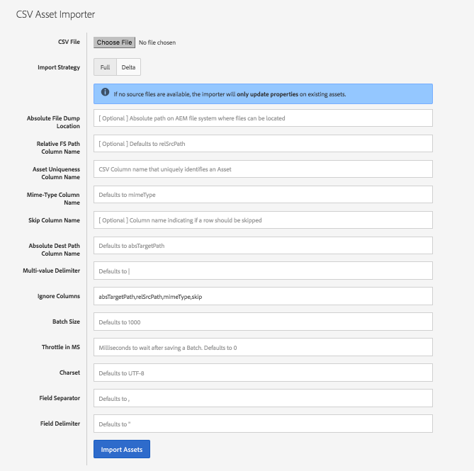 CSV asset importer image