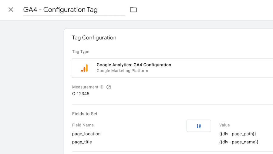 GA4 Configuration Tag in GTM interface