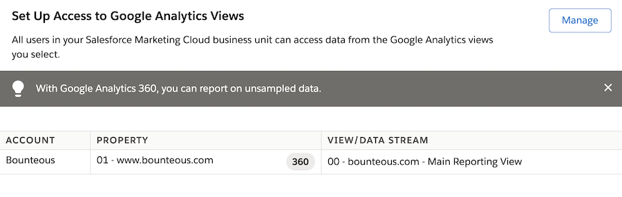 google analytics in salesforce marketing cloud