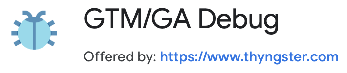 GTM/GA Debug logo and text