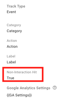 Screenshot of GTM non-interaction event example