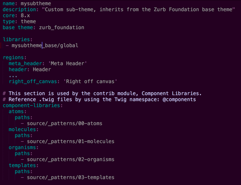 screenshot of Info YML File