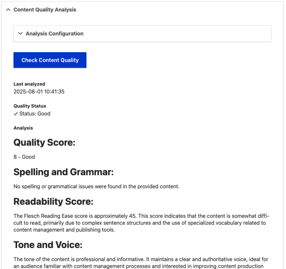 Content Quality Check