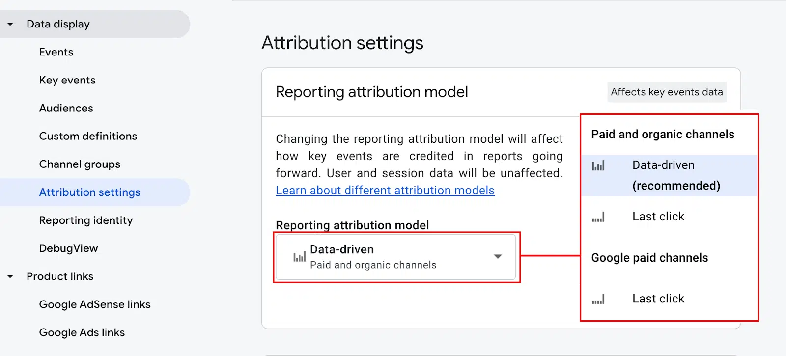 Attribution Settings