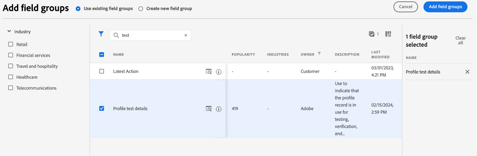 field groups