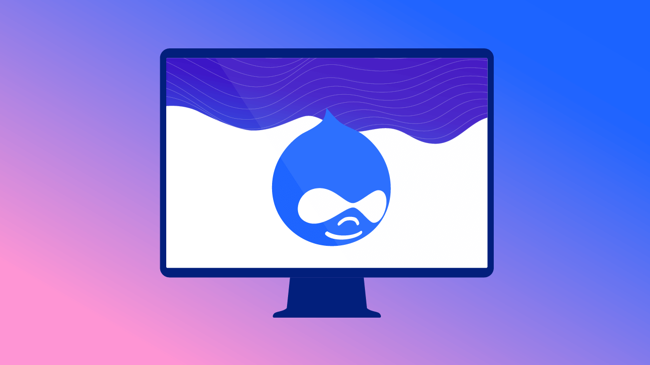 Drupal logo on computer screen 