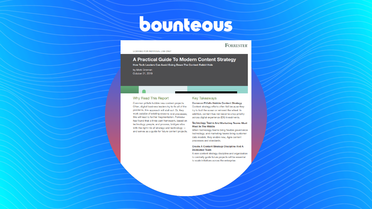 Bounteous Included in Forrester Report, “A Practical Guide To Modern Content Strategy” blog image
