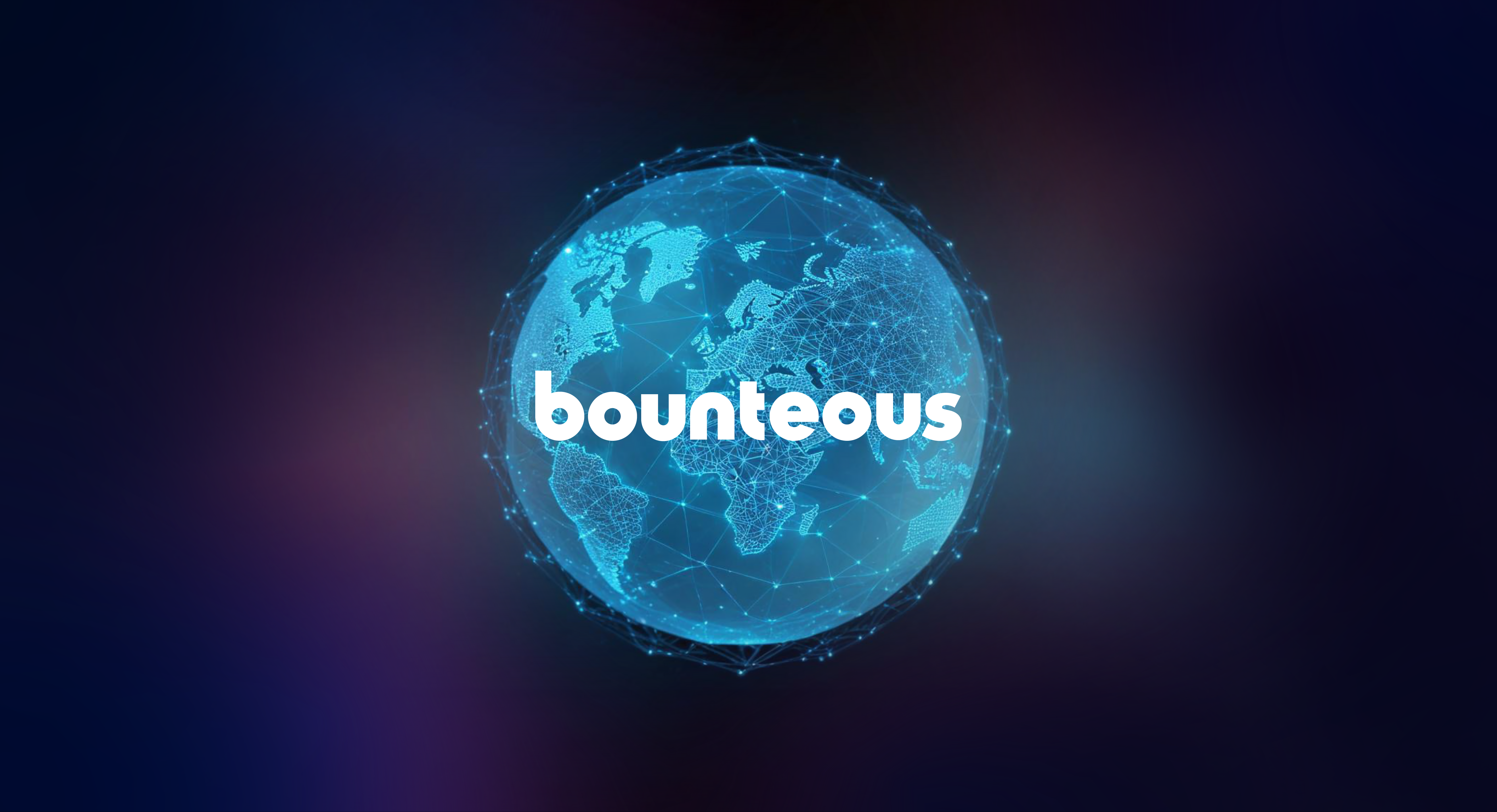 Bounteous logo with a World image