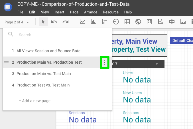 screenshot of making a copy of one of the comparison pages