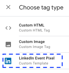screen grab of custom template added to library listing