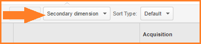 Google Analytics standard report options for secondary dimensions