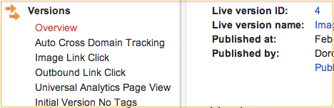 GTM versions overview GTM versions overview