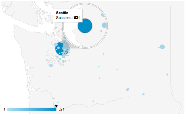 Seattle and Washington State City Views in Google Analytics