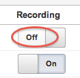 goal recording toggle off or on