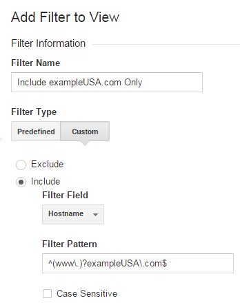 Include Hostname Filter
