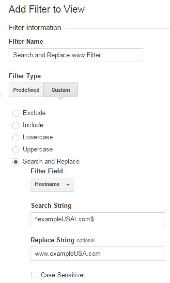 Search and Replace Filter