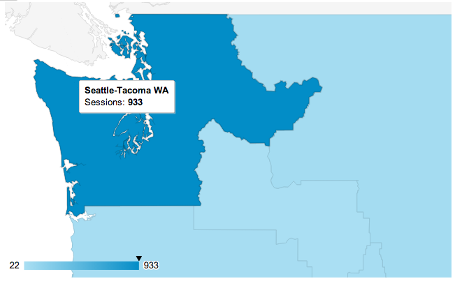 Seattle Metro Area in Google Analytics