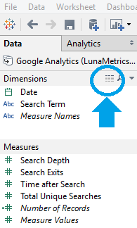 View Data Table After Connecting Tableau and Google Analytics