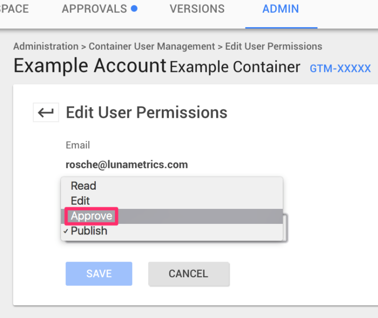 New GTM permissions New GTM permissions