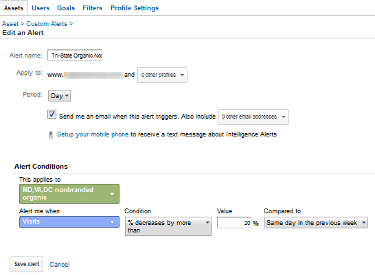 Setting Custom Alerts Setting Custom Alerts