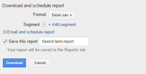 Downloading and Scheduling the Search Term Report