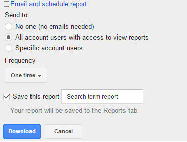 Emailing and Scheduling Search Term Report Emailing and Scheduling Search Term Report