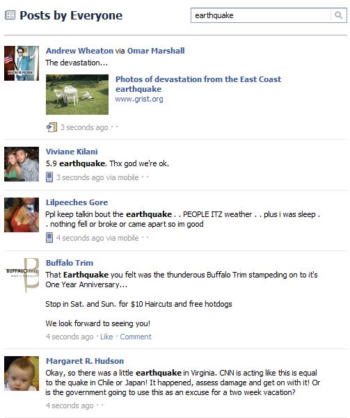 Facebook Earthquake Facebook Earthquake