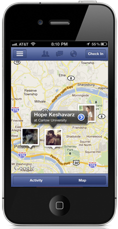 Facebook Places iPhone App Facebook Places iPhone App