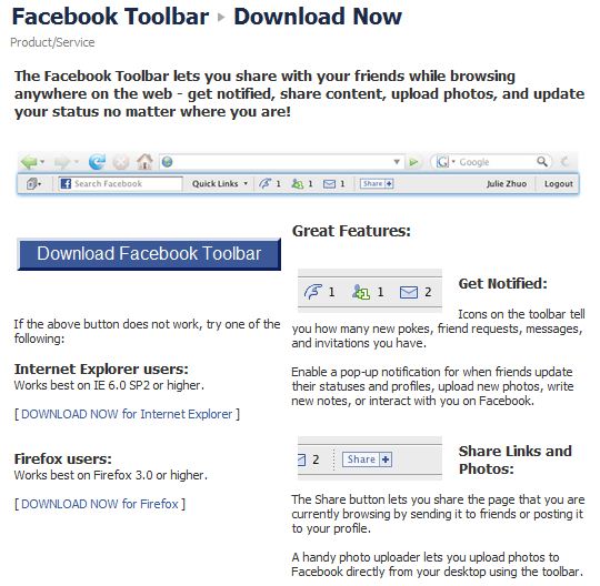 Facebook Toolbar Facebook Toolbar