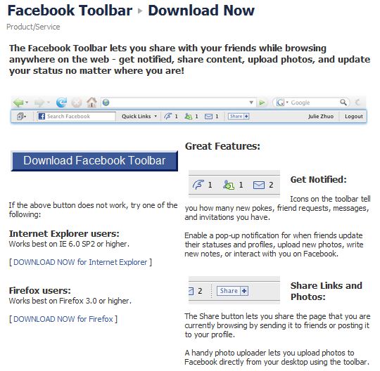 Facebook Toolbar